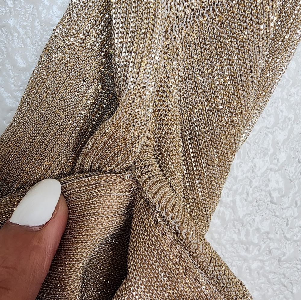 Talbot Runhof Off-The-Shoulder Gathered Metallic Voile Wide-Leg Jumpsuit… - Picture 14 of 16